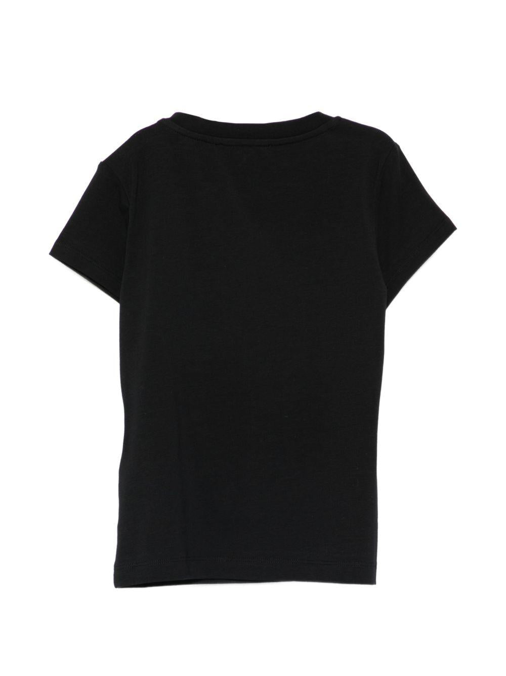 T-shirt da bambina Balmain Kids nera con bottoni - Rubino Kids