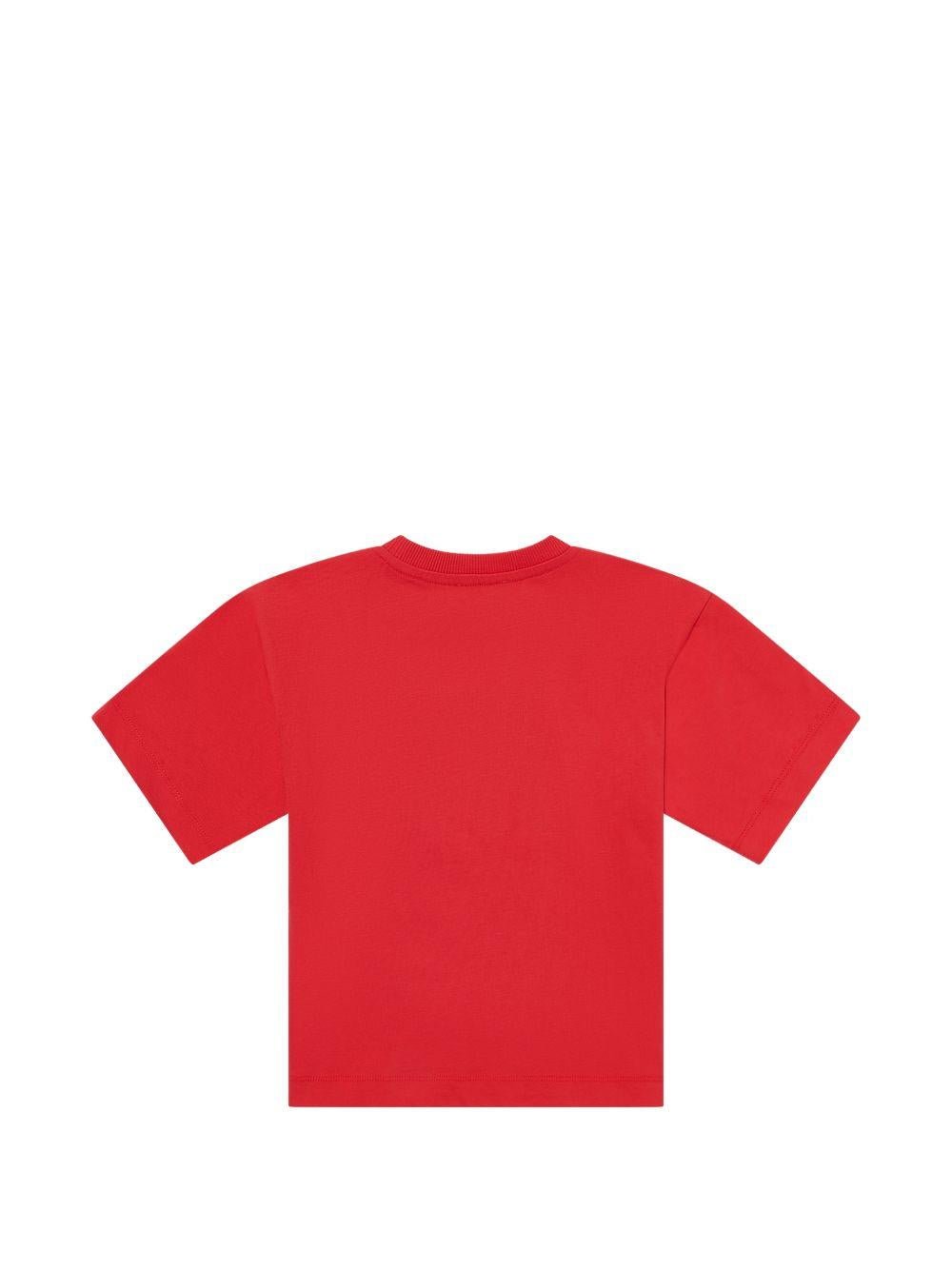 T-shirt da bambino Moschino Kids rossa con stampa orsacchiotti - Rubino Kids