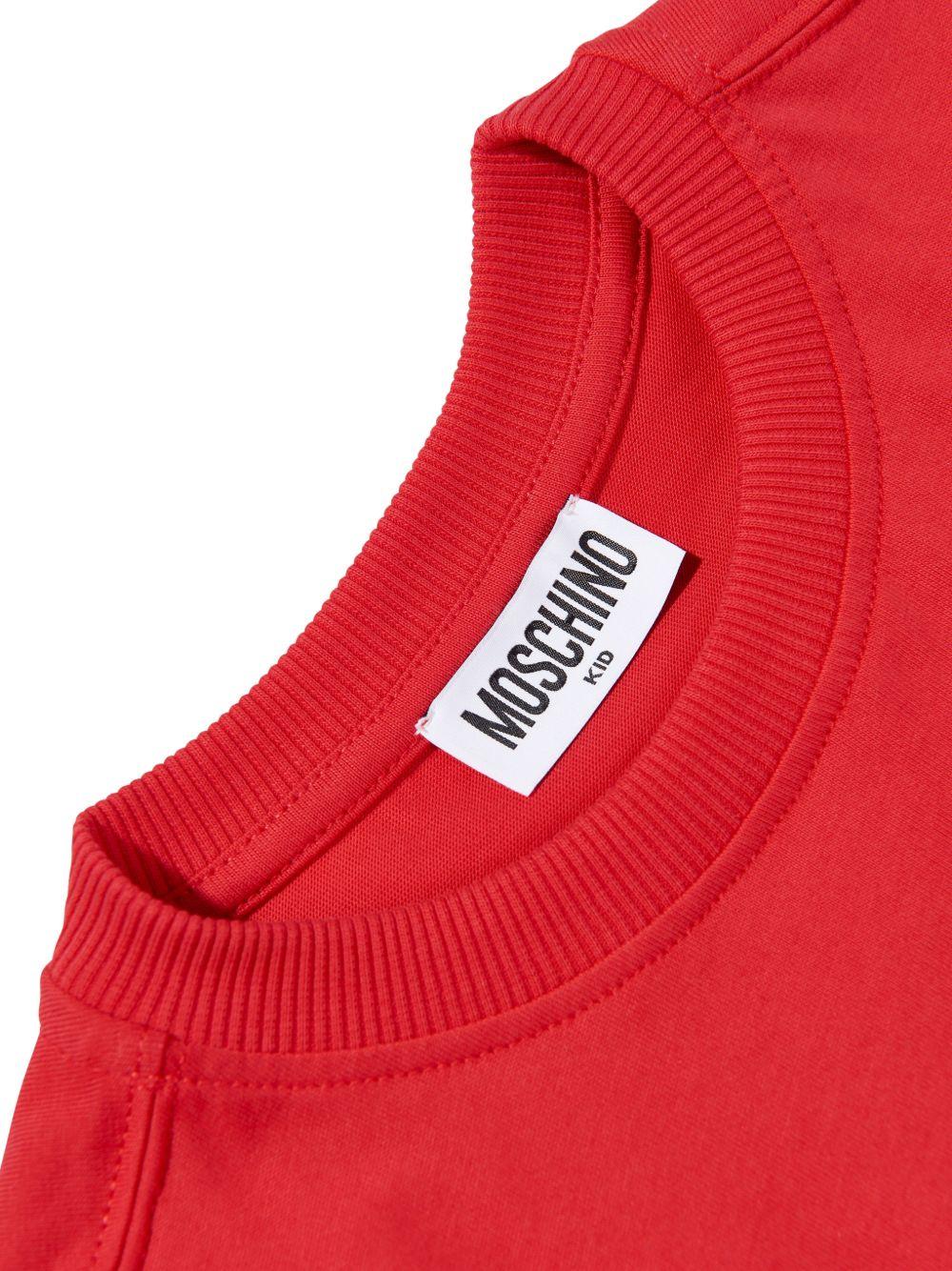 T-shirt da bambino Moschino Kids rossa con stampa orsacchiotti - Rubino Kids