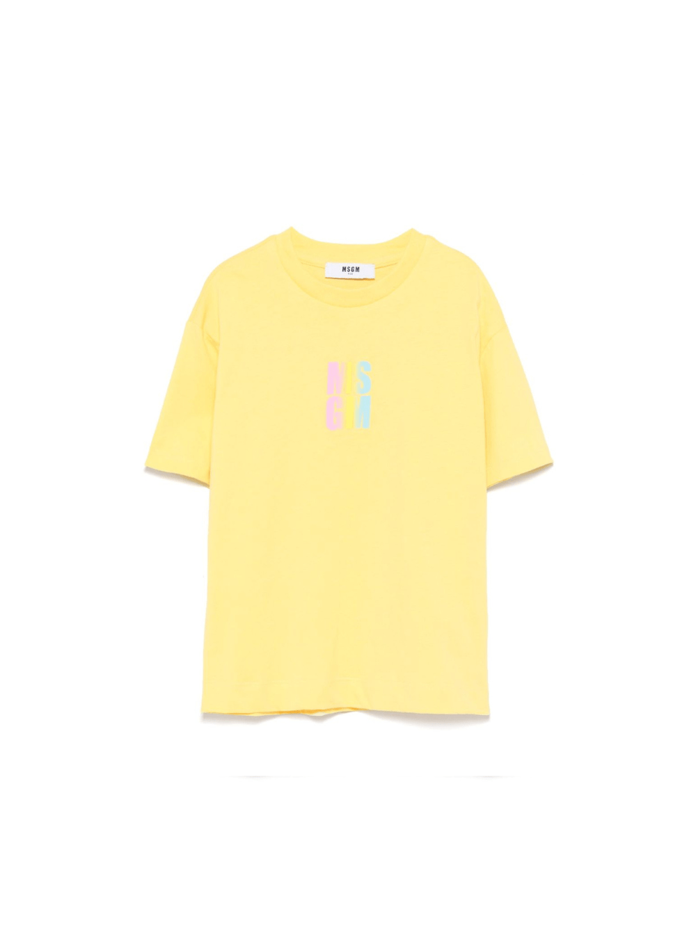 T-shirt in jersey per bambina MSGM Kids giallo con orlo dritto - Rubino Kids