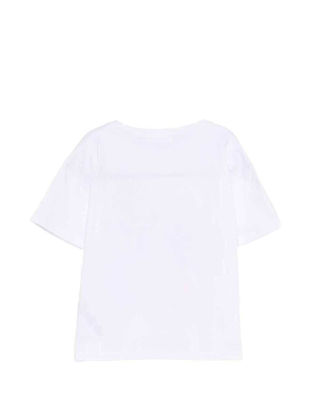 T-shirt per bambina Billieblush bianca con stampa fenicottero - Rubino Kids