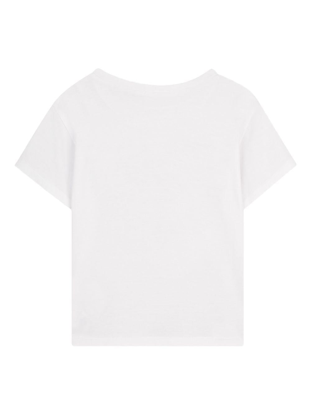 T-shirt per bambina Billieblush bianca con stampa fiori - Rubino Kids