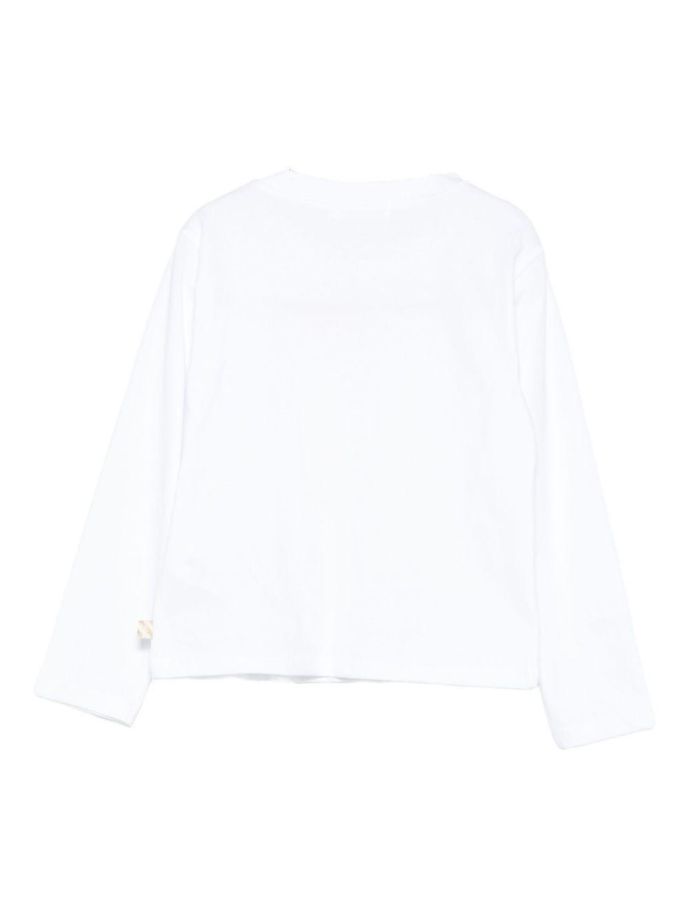 T-shirt per bambina Billieblush bianco con stampa grafica - Rubino Kids