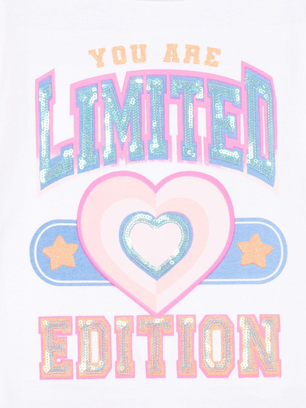 T-shirt per bambina Billieblush bianco con stampa grafica - Rubino Kids