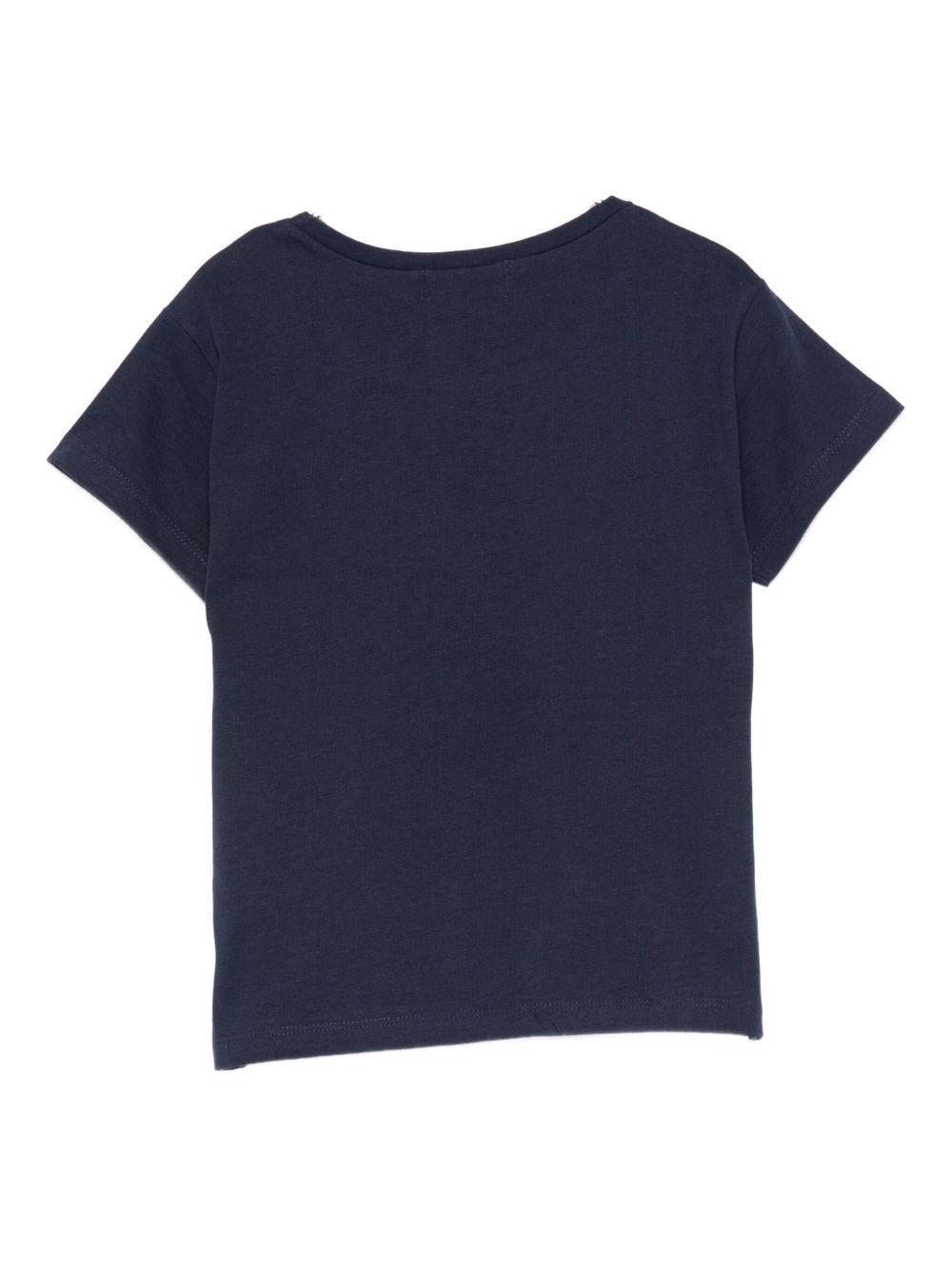 T-shirt per bambina Billieblush blu con tampa unicorno - Rubino Kids