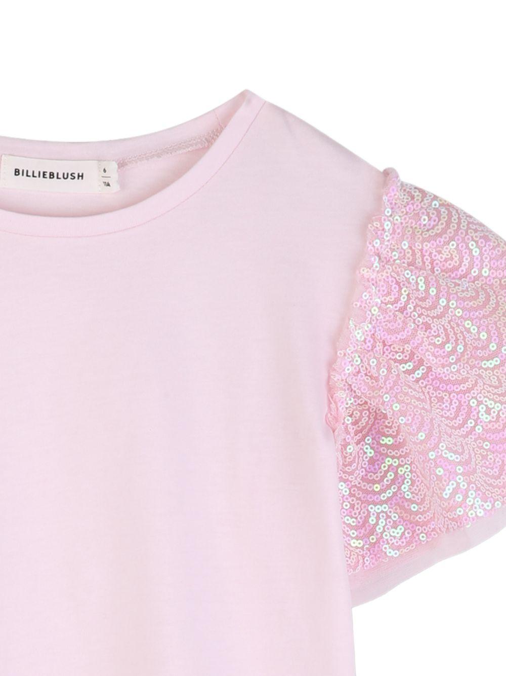 T-shirt per bambina Billieblush rosa con decorazione con paillettes - Rubino Kids