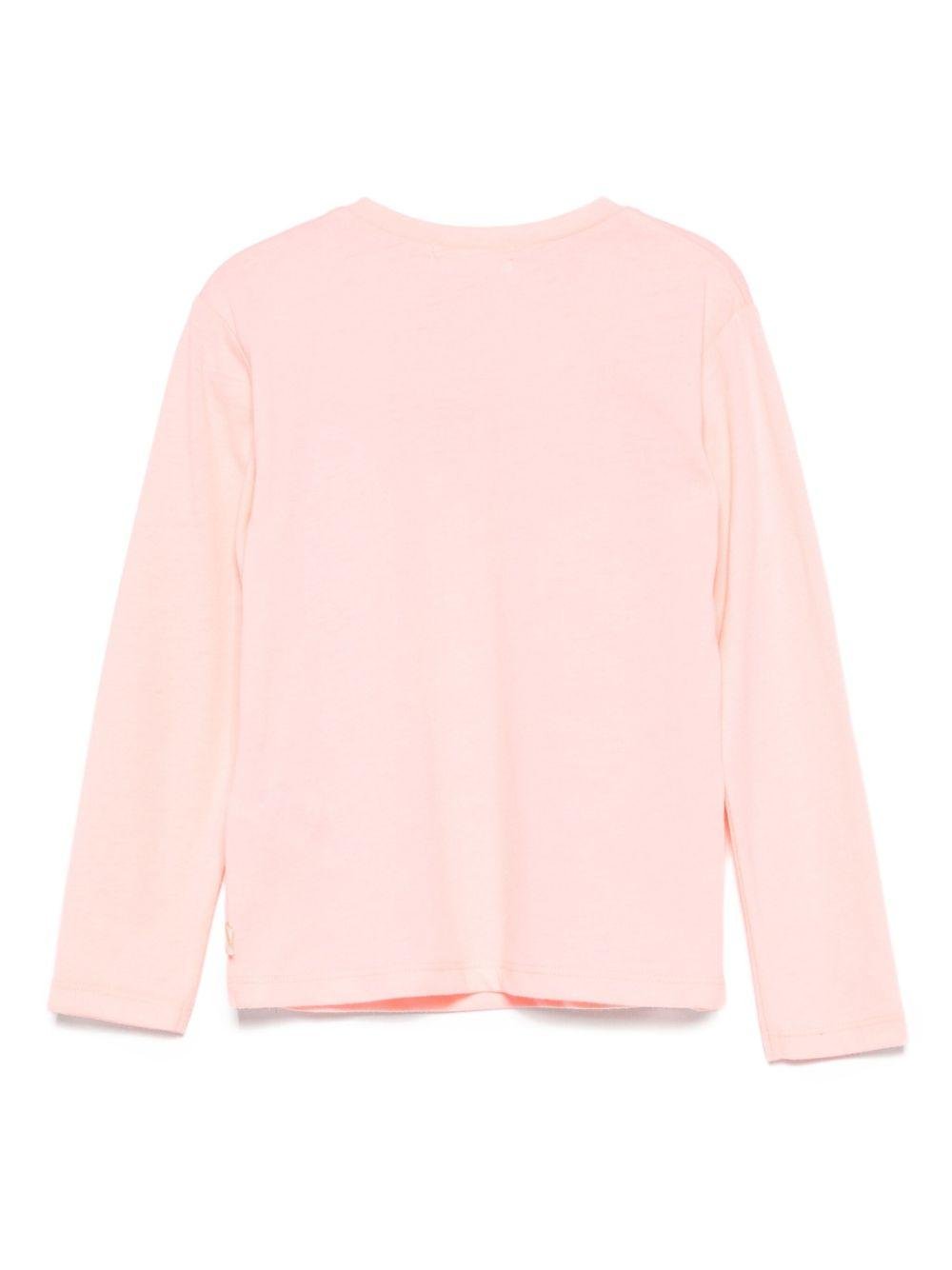 T-shirt per bambina Billieblush rosa con stampa grafica - Rubino Kids