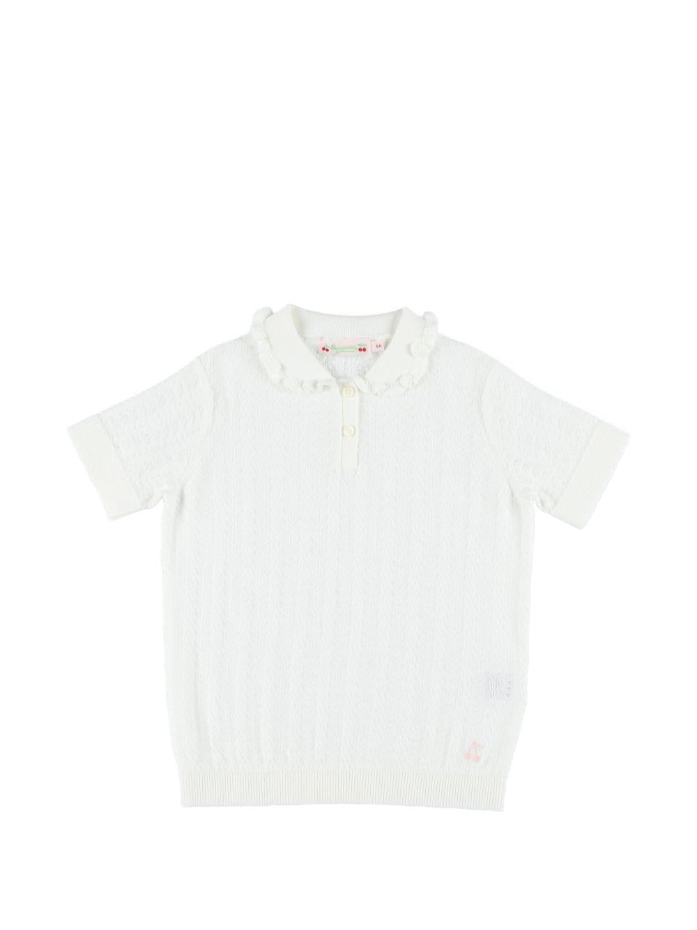 T-shirt per bambina Bonpoint bianca con ruches - Rubino Kids