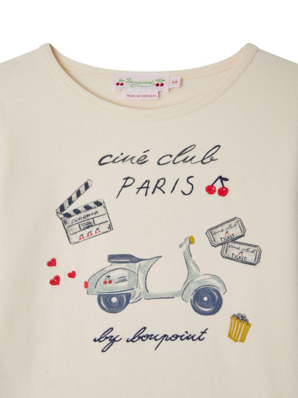 T-shirt per bambina Bonpoint color crema con grafica - Rubino Kids