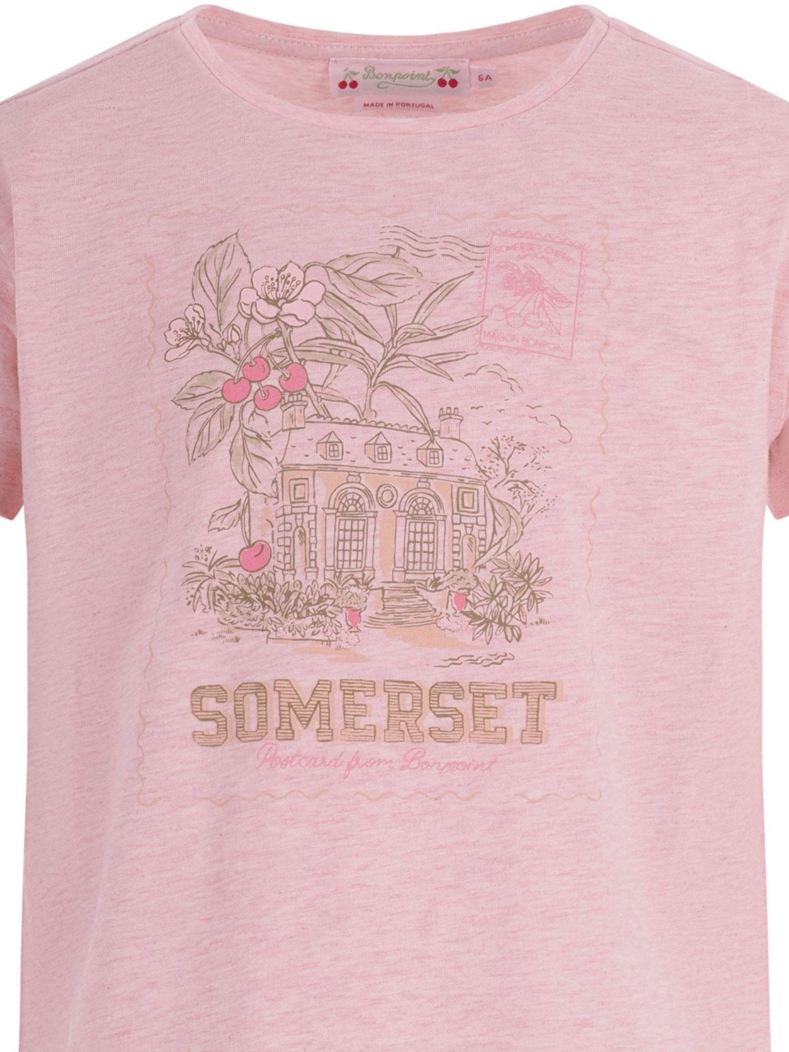T-shirt per bambina Bonpoint rosa con stampa grafica sul davanti - Rubino Kids