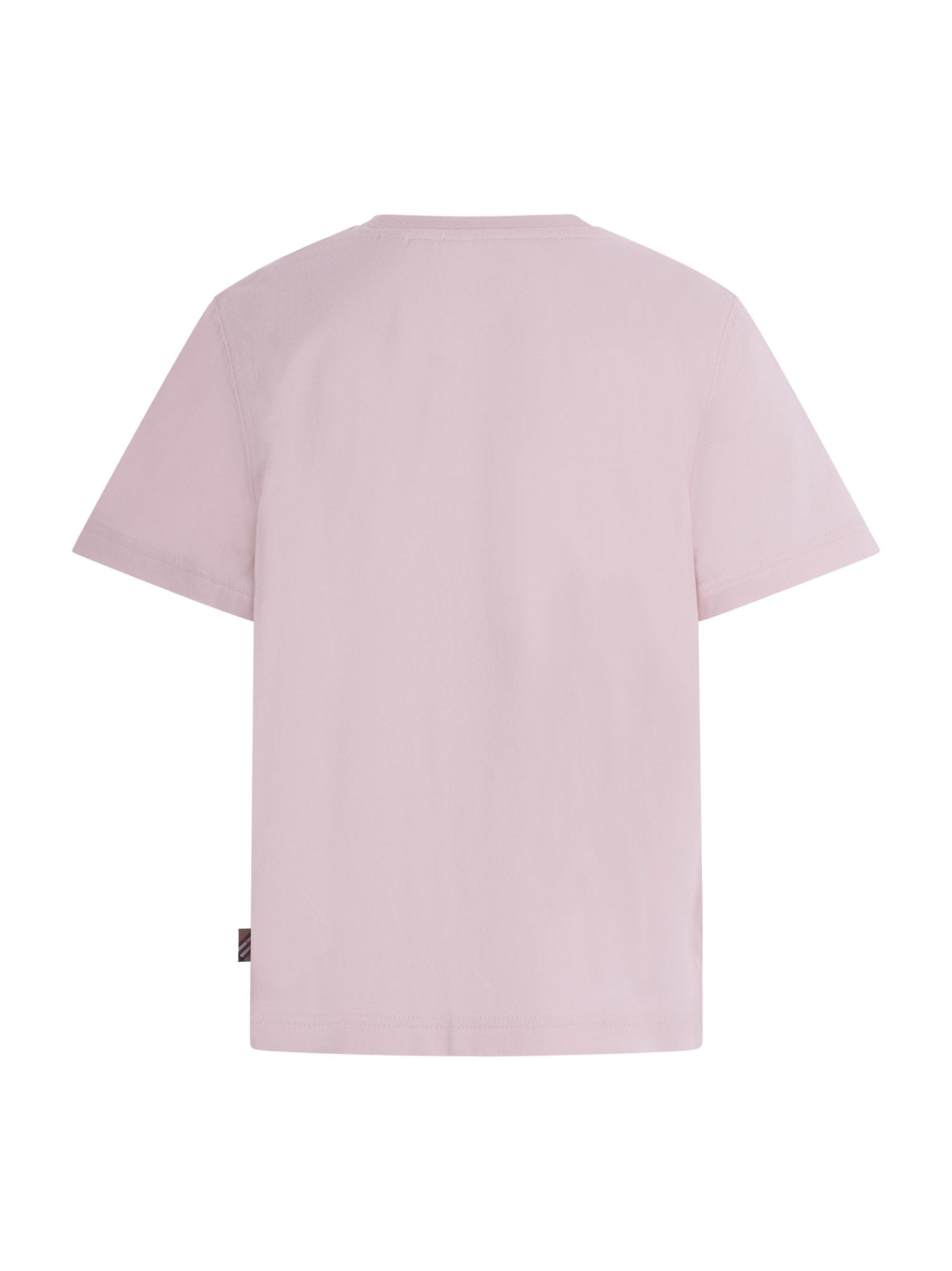 T-shirt per bambina Burberry Kids rosa con logo stampato sul davanti - Rubino Kids