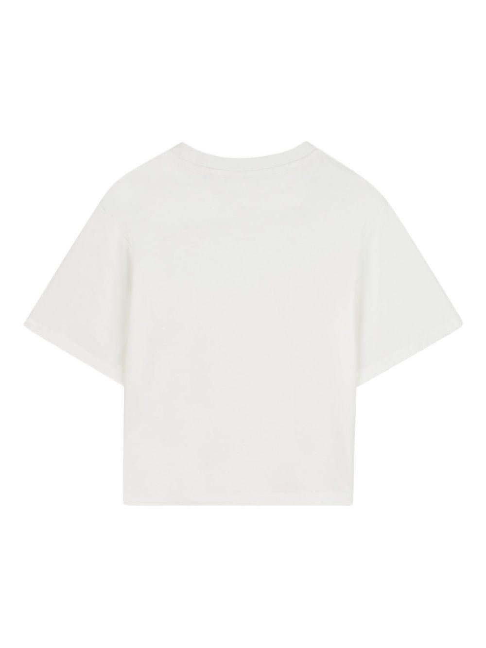 T-shirt per bambina DKNY Kids bianca con logo sul davanti - Rubino Kids