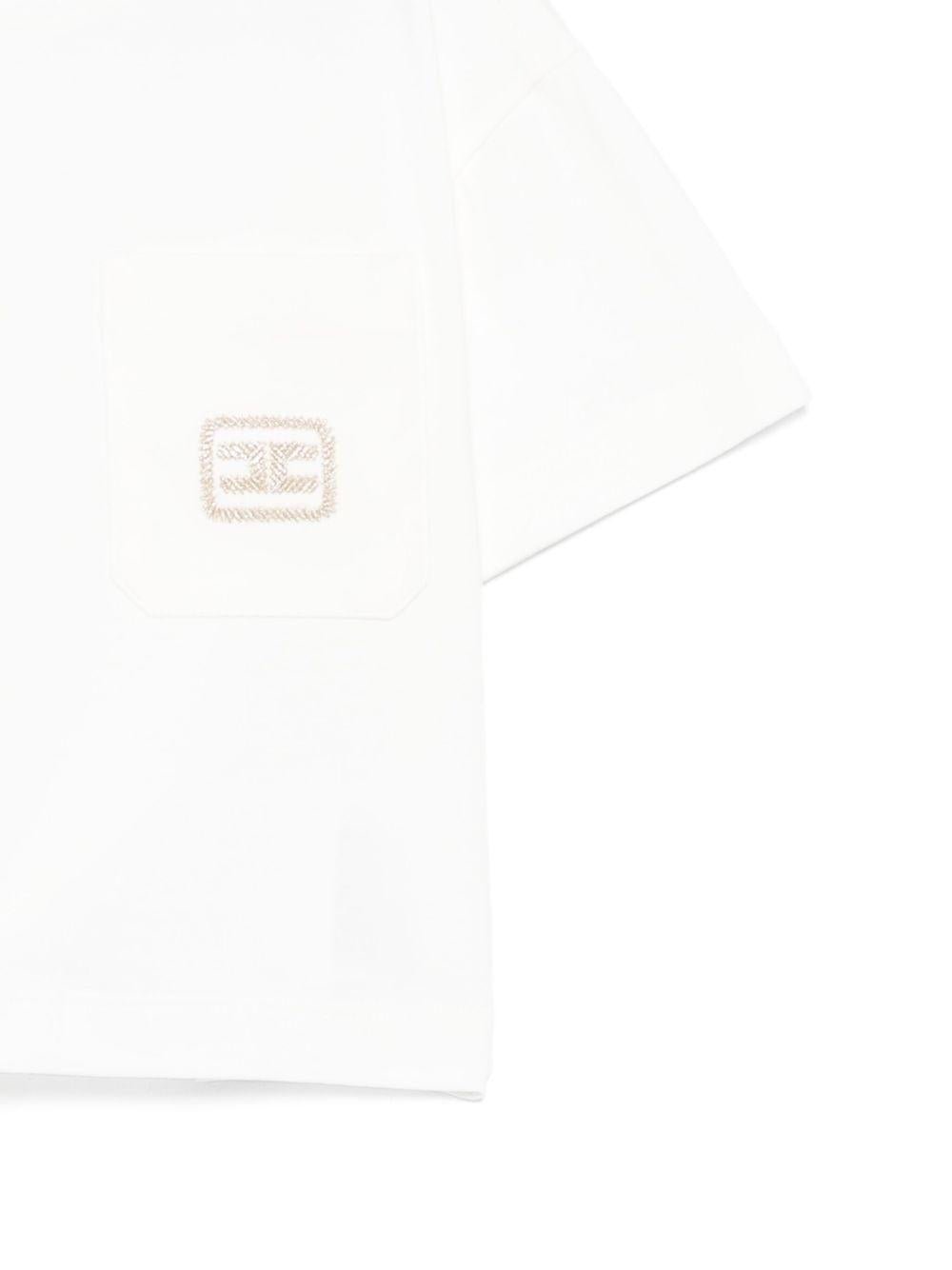 T-shirt per bambina Elisabetta Franchi La Mia Bambina bianco con logo - Rubino Kids