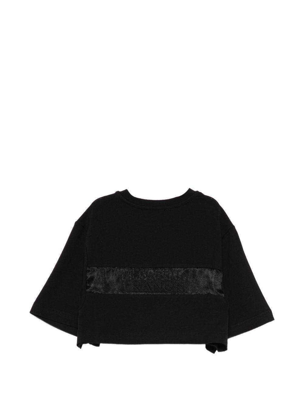 T-shirt per bambina Elisabetta Franchi la Mia Bambina nera a girocollo - Rubino Kids