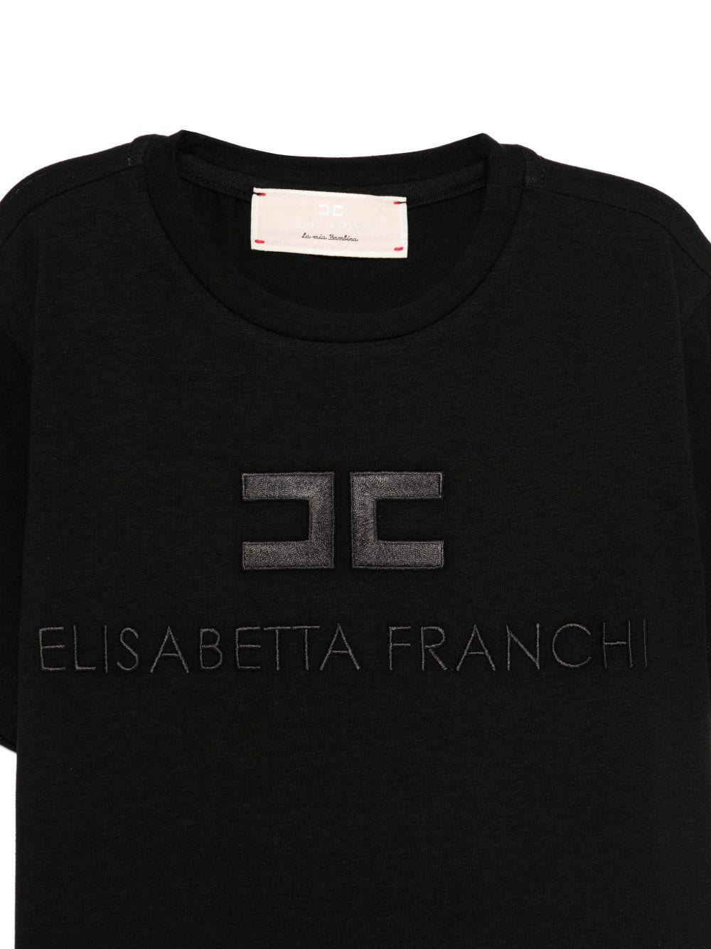 T-shirt per bambina Elisabetta Franchi La Mia Bambina nero con logo<BR/> - Rubino Kids