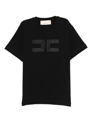 T-shirt per bambina Elisabetta Franchi La Mia Bambina nero in cotone con logo