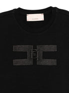 T-shirt per bambina Elisabetta Franchi La Mia Bambina nero in cotone con logo - Rubino Kids