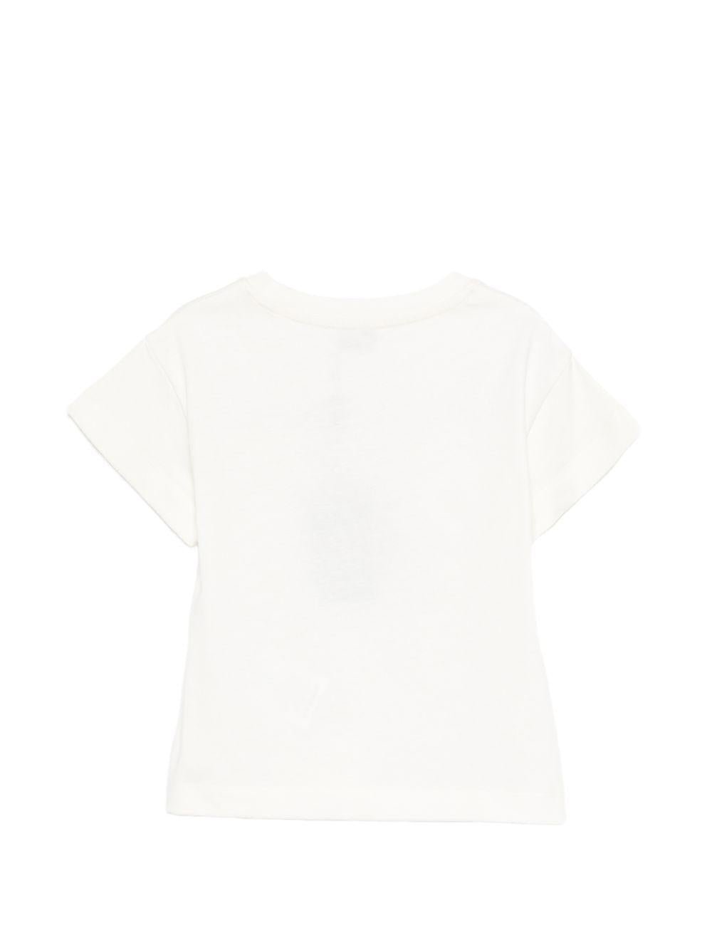 T-shirt per bambina Etro Kids bianca con logo applicato - Rubino Kids