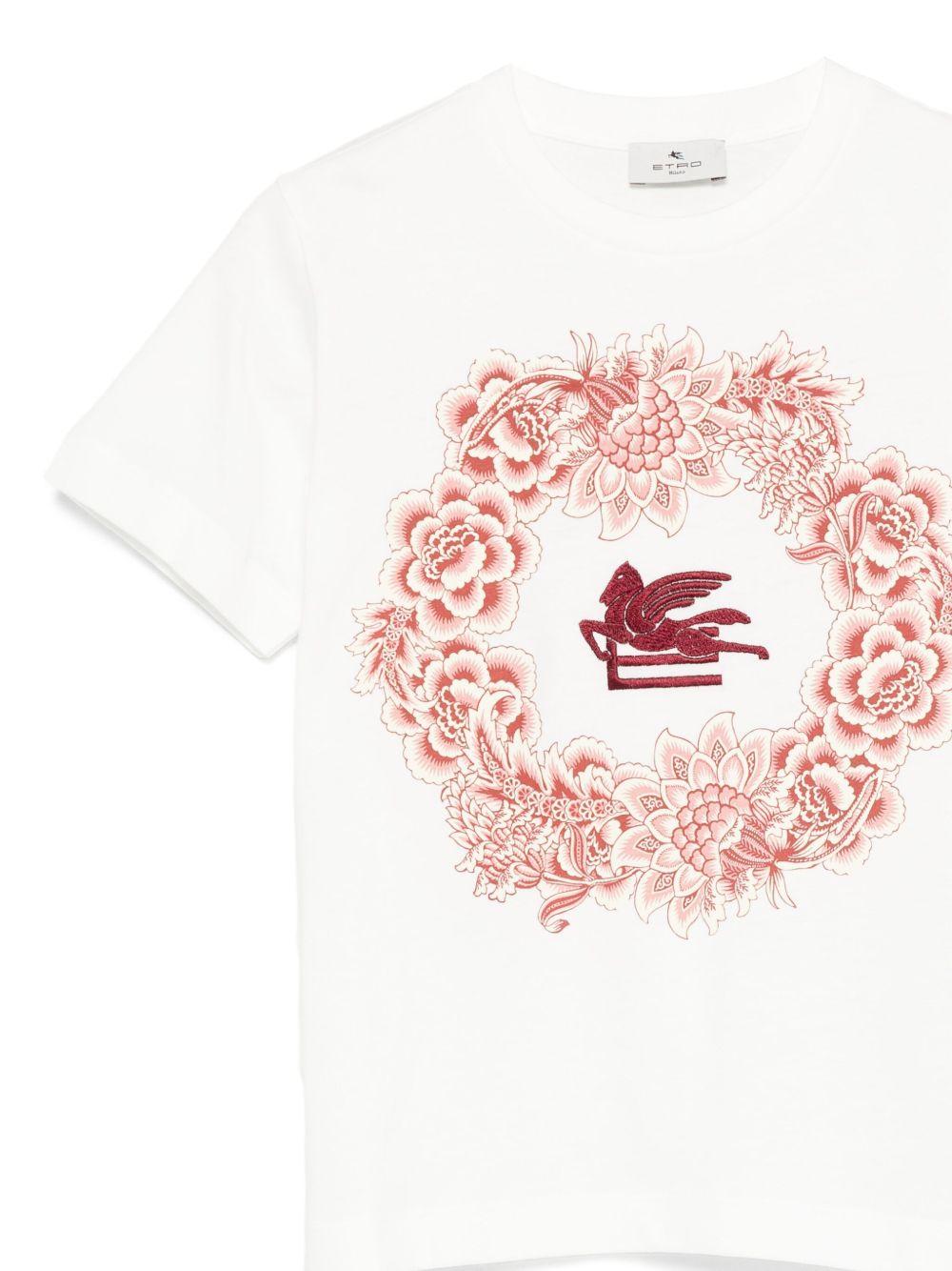 T-shirt per bambina ETRO KIDS bianca con motivo Pegaso - Rubino Kids