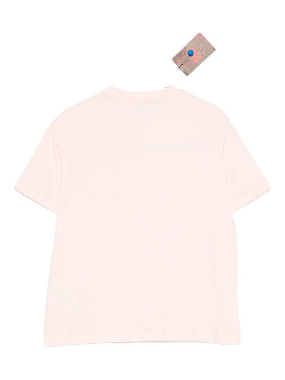 T-shirt per bambina ETRO KIDS rosa con motivo Pegaso - Rubino Kids