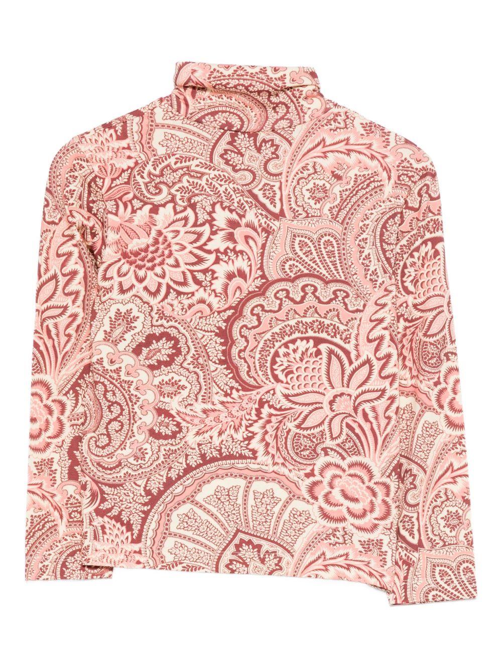 T-shirt per bambina ETRO KIDS rosa con stampa paisley - Rubino Kids