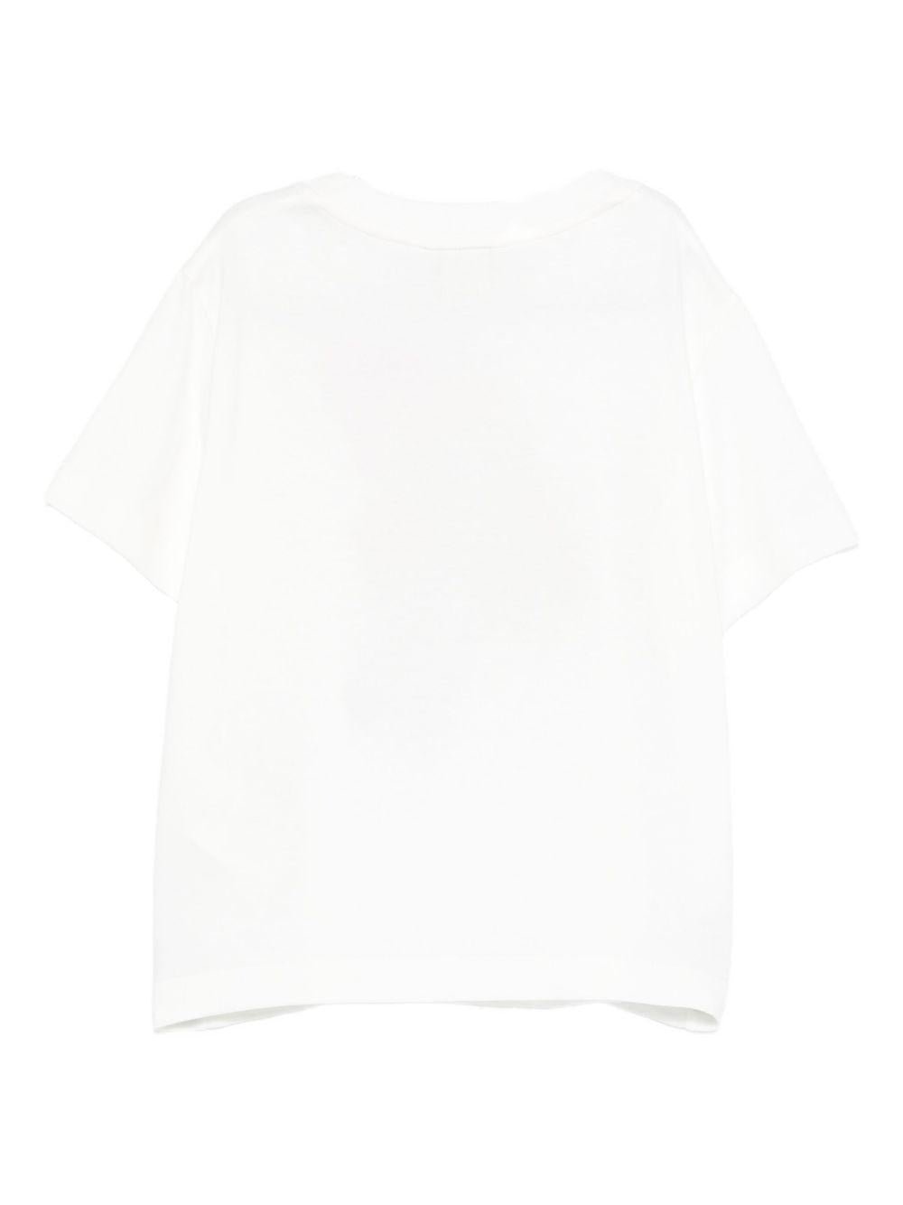 T-shirt per bambina Fendi Kids bianca con motivo bambola - Rubino Kids