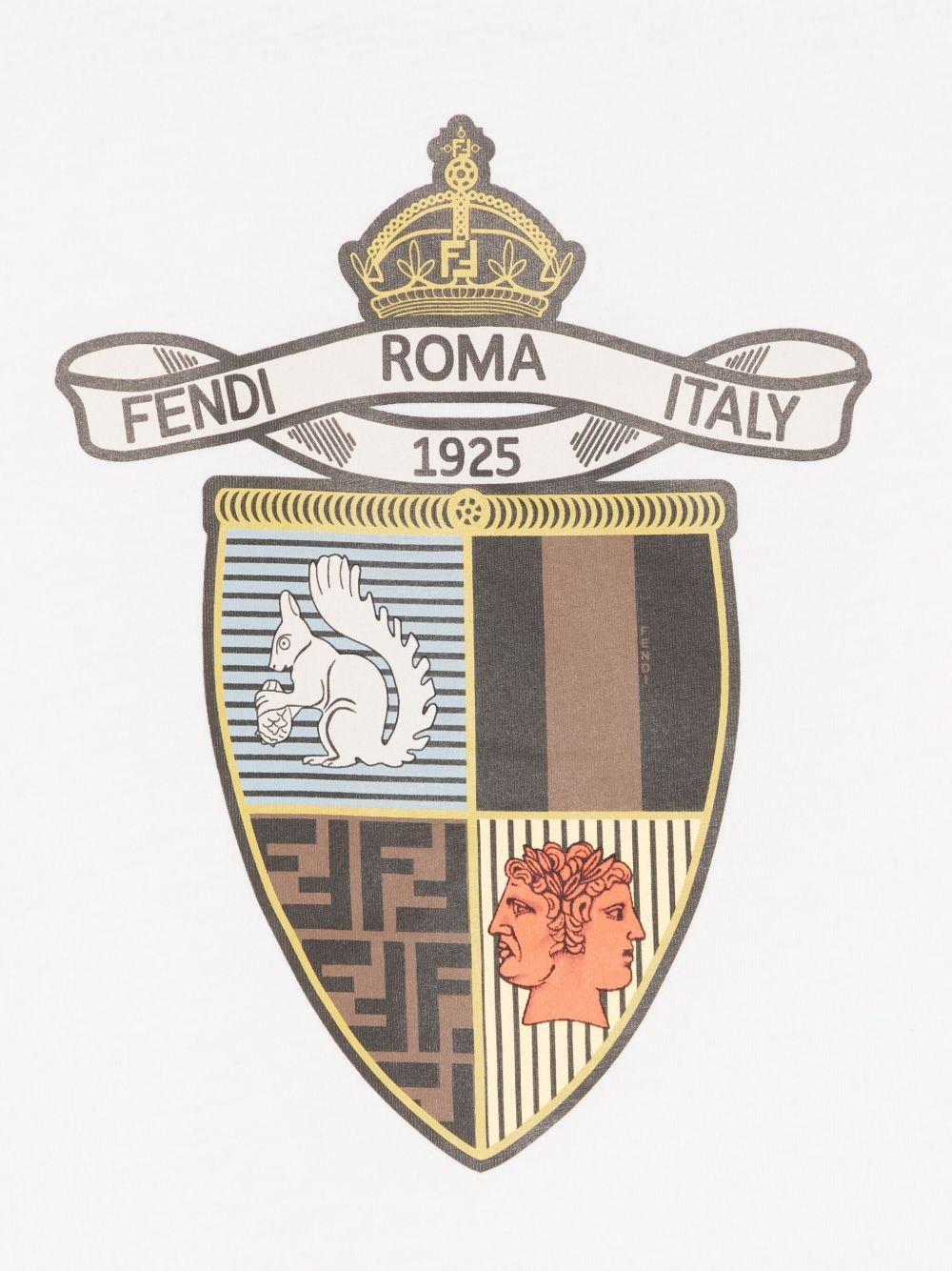 T-shirt per bambina Fendi Kids bianco con logo - Rubino Kids