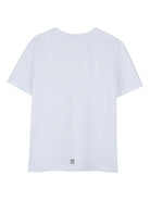 T-shirt per bambina Givenchy Kids bianca con logo sul davanti - Rubino Kids