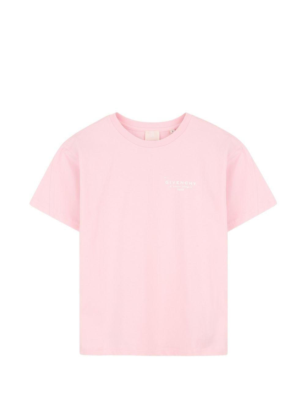 T-shirt per bambina Givenchy Kids rosa girocollo in cotone - Rubino Kids