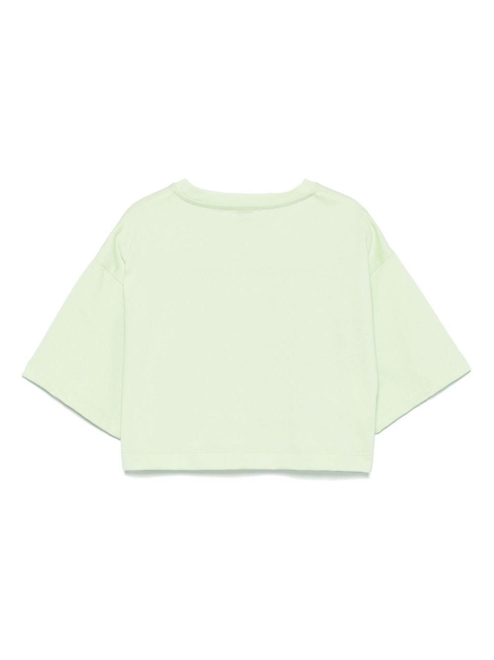 T-shirt per bambina Il Gufo verde con stampa - Rubino Kids