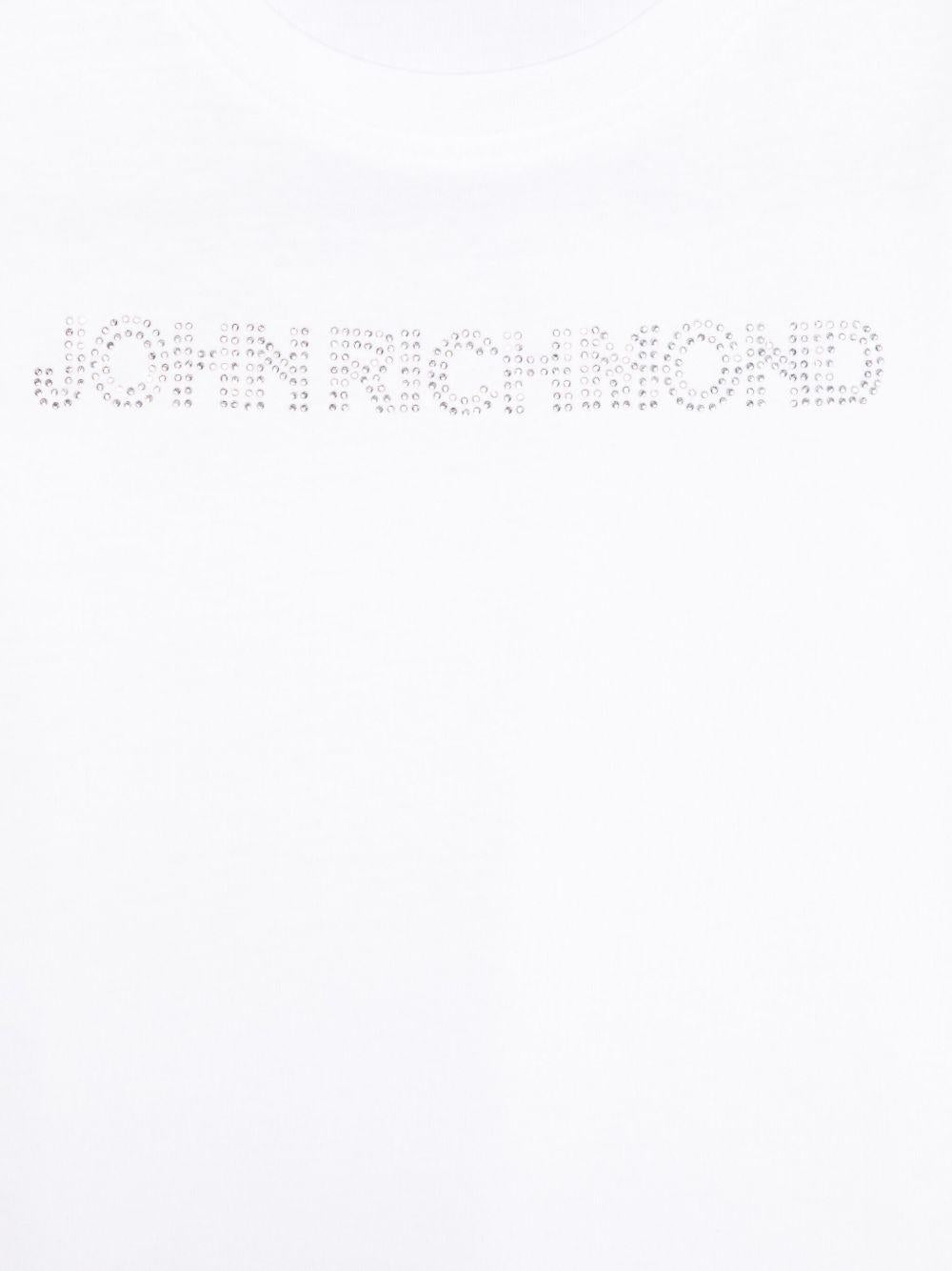 T-shirt per bambina John Richmond Junior bianco con logo - Rubino Kids