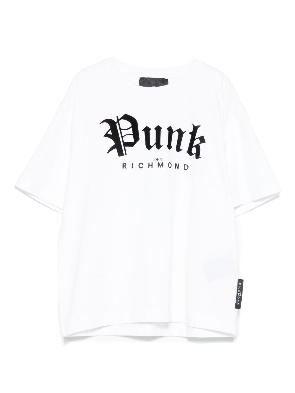 T-shirt per bambina John Richmond Junior bianco con stampa grafica - Rubino Kids