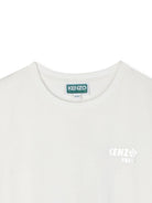 T-shirt per bambina Kenzo Kids bianco con maniche a palloncino - Rubino Kids