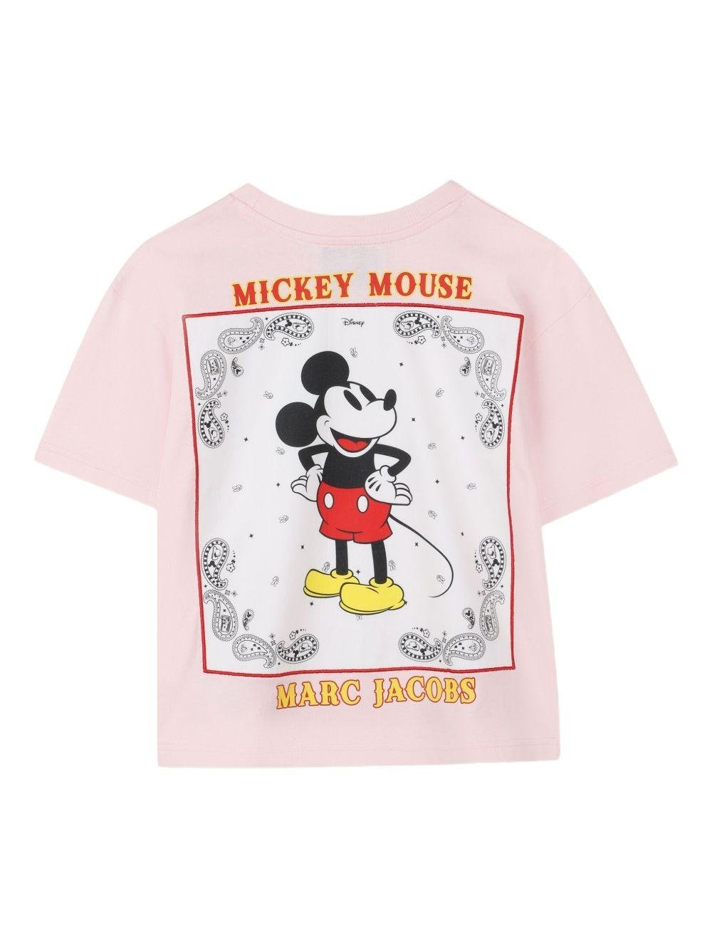 T-shirt per bambina Marc Jacobs Kids x Disney Mickey Mouse rosa con stampa - Rubino Kids