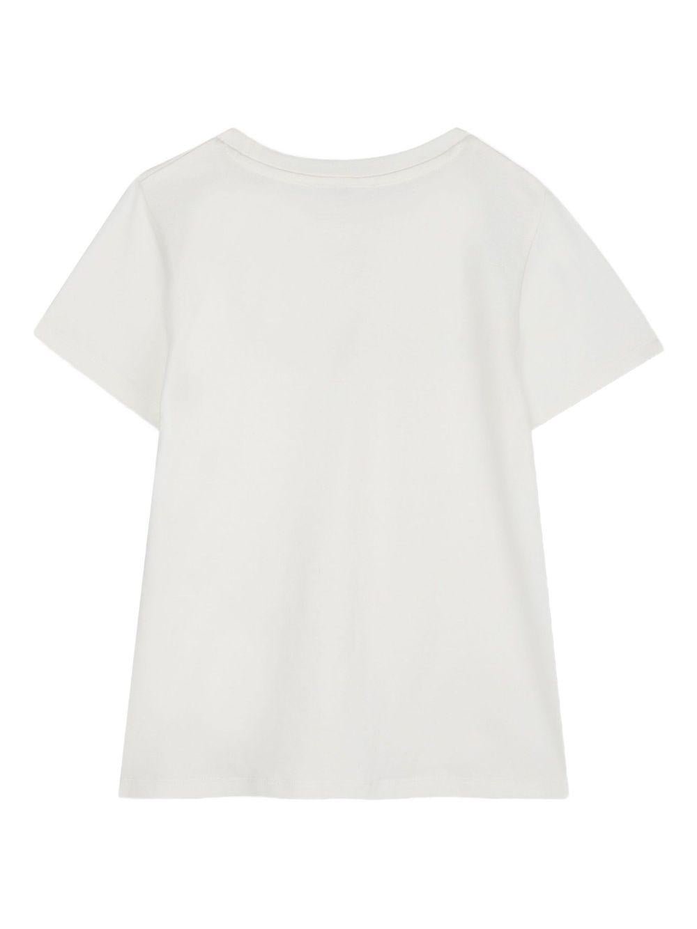 T-shirt per bambina Michael Kors Kids bianco con logo dorato - Rubino Kids