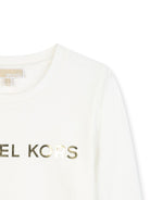 T-shirt per bambina Michael Kors Kids bianco con logo sul davanti - Rubino Kids