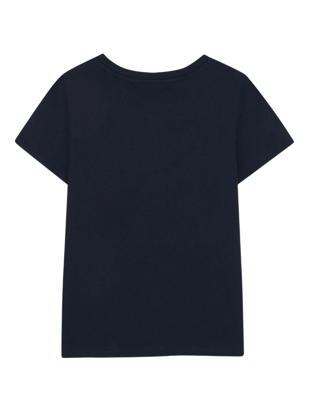 T-shirt per bambina Michael Kors Kids nero con logo dorato - Rubino Kids