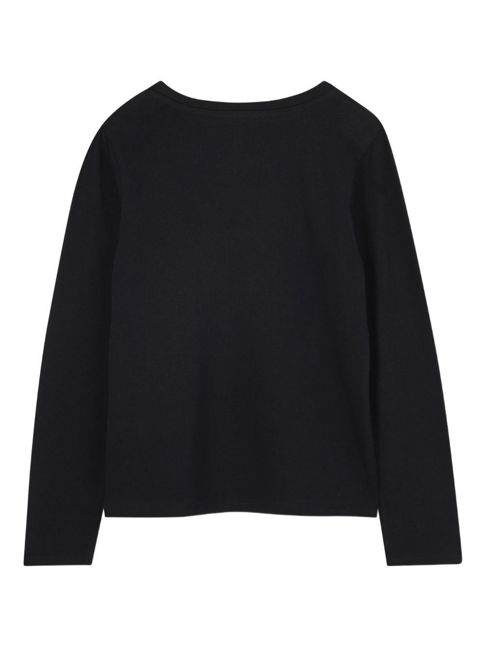 T-shirt per bambina Michael Kors Kids nero con logo sul davanti - Rubino Kids