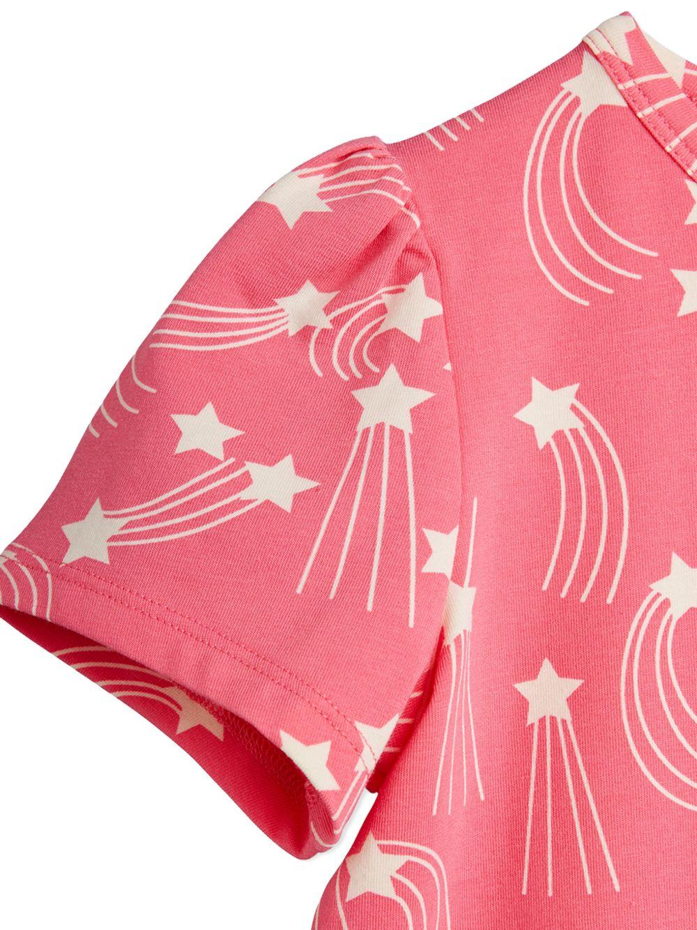 T-shirt per bambina Mini Rodini rosa con stampa all - over stelle - Rubino Kids