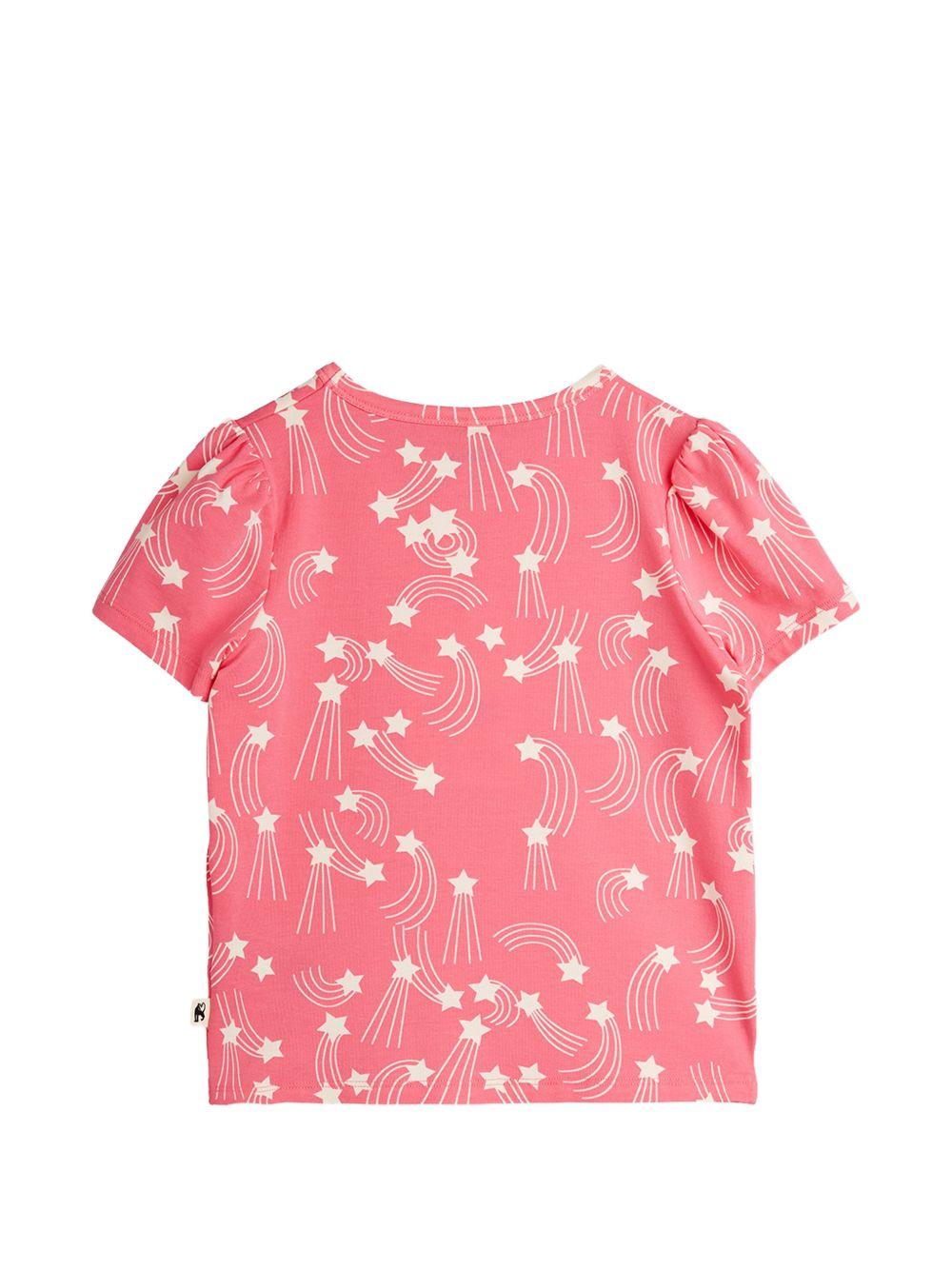 T-shirt per bambina Mini Rodini rosa con stampa all - over stelle - Rubino Kids