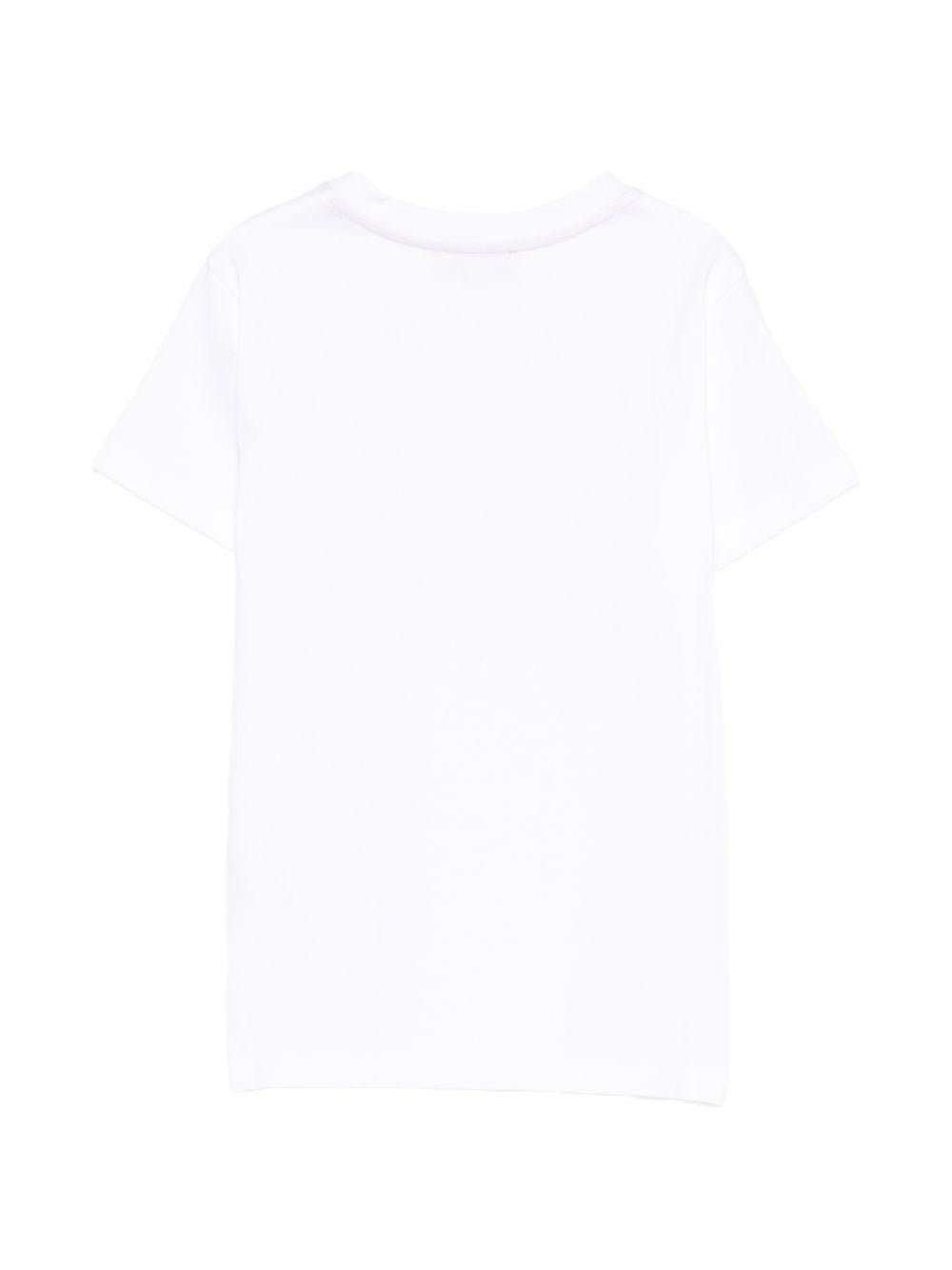 T-shirt per bambina Missoni Kids bianca con motivo a zigzag - Rubino Kids