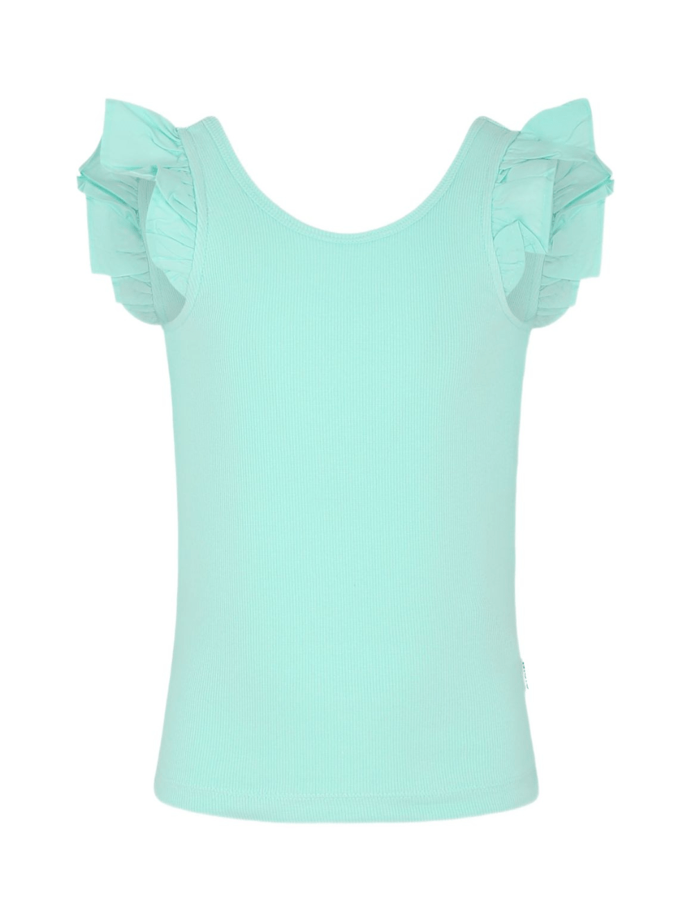 T-shirt per bambina Molo verde acquamarina a coste - Rubino Kids