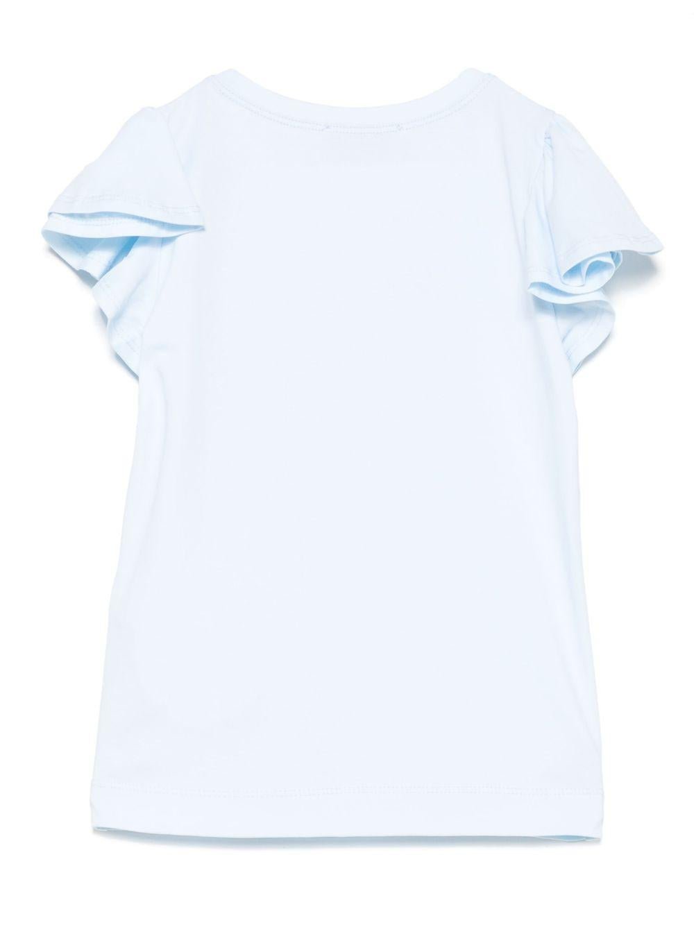 T-shirt per bambina Monnalisa azzurro con motivo Alice x Disney - Rubino Kids