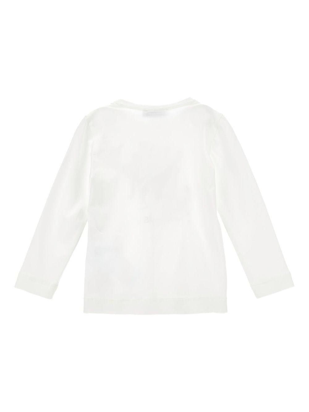 T-shirt per bambina Monnalisa bianca con bouquet di fiori - Rubino Kids