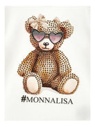 T-shirt per bambina Monnalisa bianca con stampa Bear - Rubino Kids