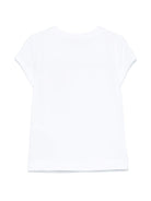 T-shirt per bambina Monnalisa bianco con stampa a fiori - Rubino Kids