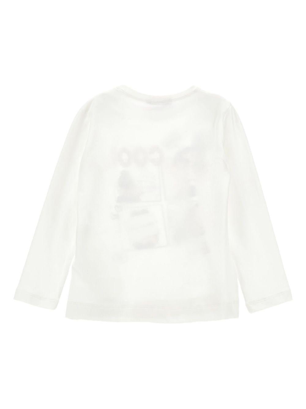 T-shirt per bambina Monnalisa bianco con stampa sul davanti - Rubino Kids