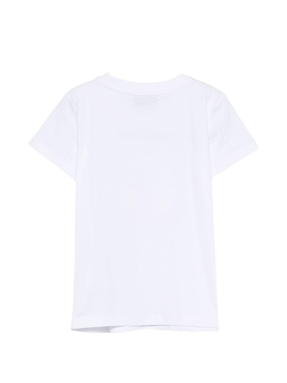 T-shirt per bambina Moschino Kids bianca con grafica ciliegia - Rubino Kids