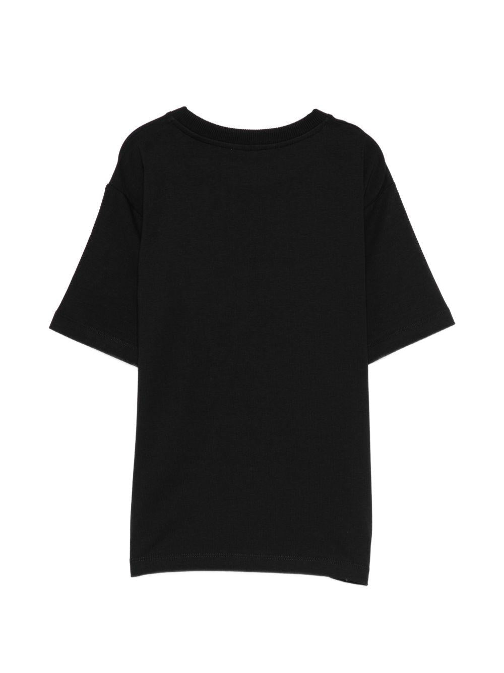 T-shirt per bambina Moschino Kids nera con stampa Teddy - Rubino Kids