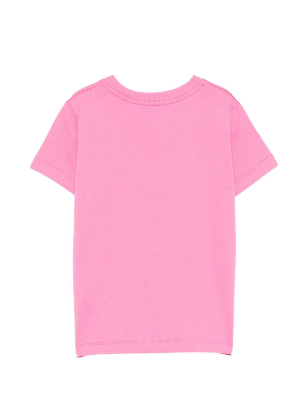 T-shirt per bambina Moschino Kids rosa con ricamo Teddy Bear - Rubino Kids